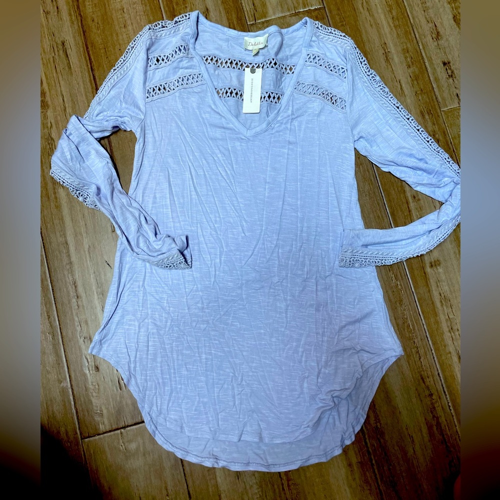Women’s Anthropology Deletta sz XS lavender tunic NWT